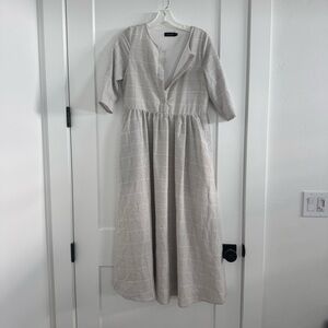 Roolee Gray Plaid Midi Dress